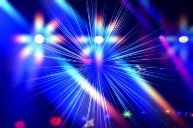 Sahne ışıklarının çok renkli, yanardöner ışıkları. Arka plan sahnesi, performans. Konser ışığı.