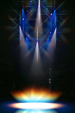 Vertical background of multi-colored stage lighting.