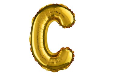 Helyum altından balon harfi C beyaz üzerinde izole edilmiş..