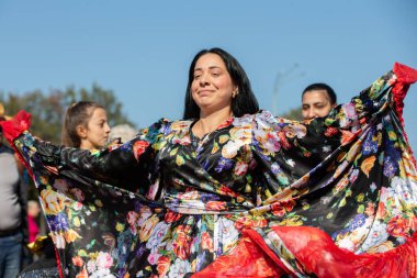 17 Eylül 2023. Beyaz Rusya. Gomel şehri. Farklı ulus ve halkların etnik kültürlerinin bayramı.