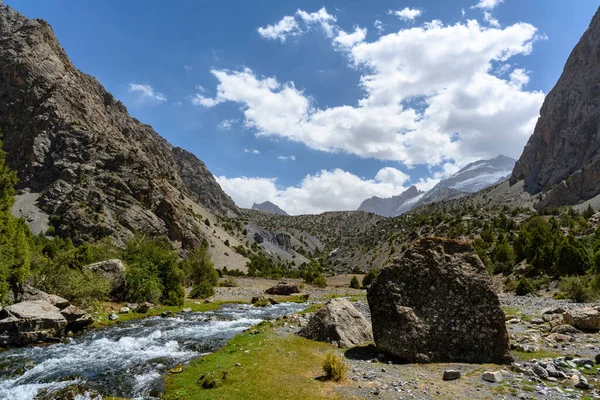 Stormy River Mountains Tajikistan Fan Mountains Stock Picture