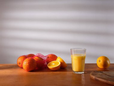Freshly pressed orange juice for breakfast