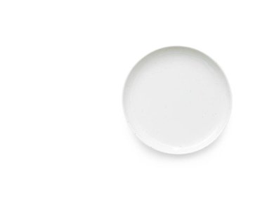 Metin alanı olan beyaz arkaplanda boş tabak modeli