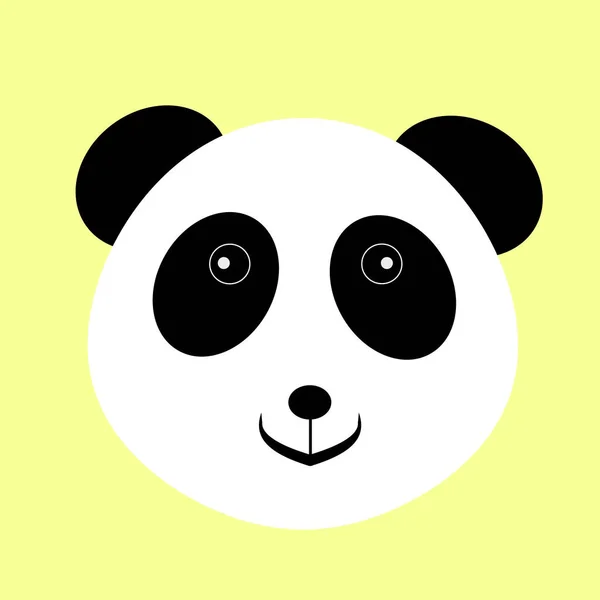 可爱的熊猫脸绿色背景 — 图库照片