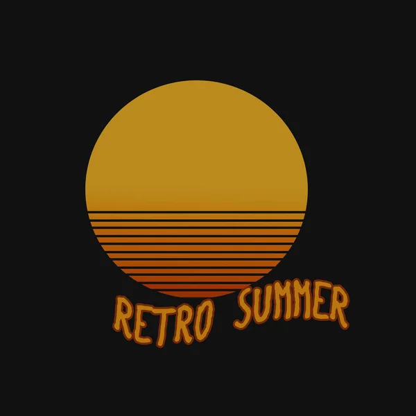 80S Retro Sunset Ilustrace Sunset Plakát Prostor Futuristické Pozadí — Stock fotografie
