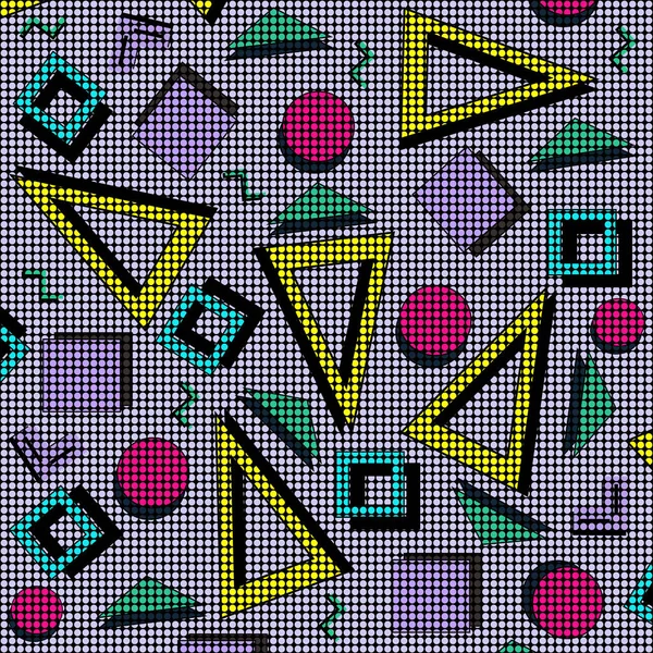 Background in the Memphis style. Seamless geometric Stunning dot Pattern.Retro 80's.