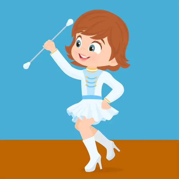 tek tip öğrencileri sopa ile poz içinde güzel bir kız