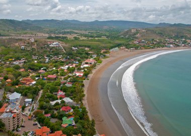San Juan del Sur Körfezi 'nin hava manzarası, Nikaragua, Orta Amerika.