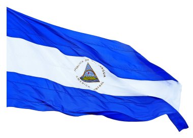 Mavi ve beyaz bayrak, Nikaragua Cumhuriyeti amblemi, Orta Amerika.