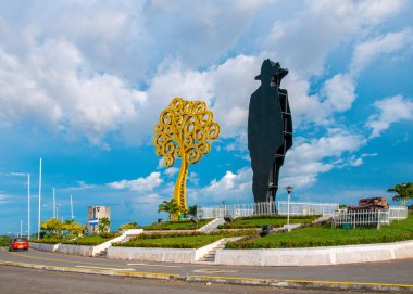 Monument to Sandino on the hill of Tiscapa, Managua, Nicaragua. clipart