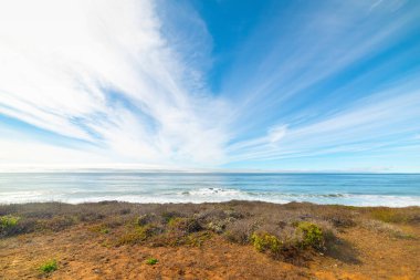 Bulutlar üzerinde Orta Kaliforniya Sahil şeridi, ABD