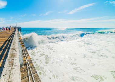 Ahşap iskele Pacific Beach, California