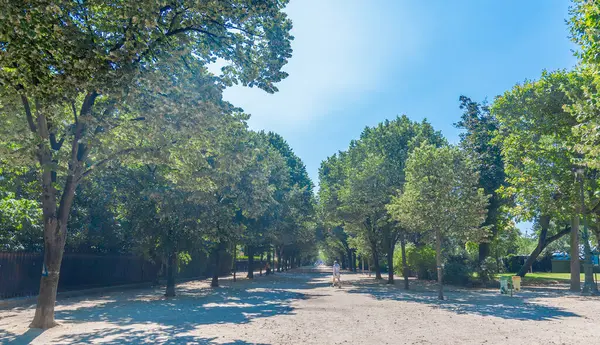 Fransa, Paris 'teki Champ de Mars üzerinde mavi gökyüzü