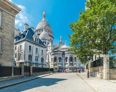 Paris, Fransa 'da dünyaca ünlü Sacre Coeur Bazilikası