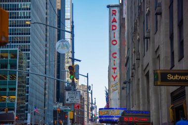 New York, USA - October 07, 2024: Famous Radio City Music Hall sign in Manhattan clipart