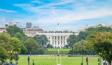 Washington D.C. 'deki Beyaz Saray' ın ön görüntüsü, ABD
