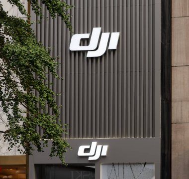 New York, USA - October 07, 2024: DJI store sign in 5th avenue clipart