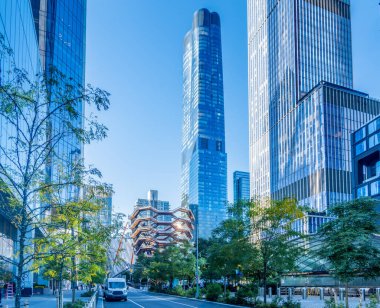 Midtown Manhattan 'daki modern gökdelenler. New York City, ABD