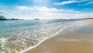 Santa Barbara 'daki batı sahili. Kaliforniya, ABD