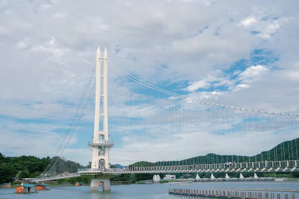 Yedang Lake Yedangho Suspension Bridge Yesan Korea — 图库照片