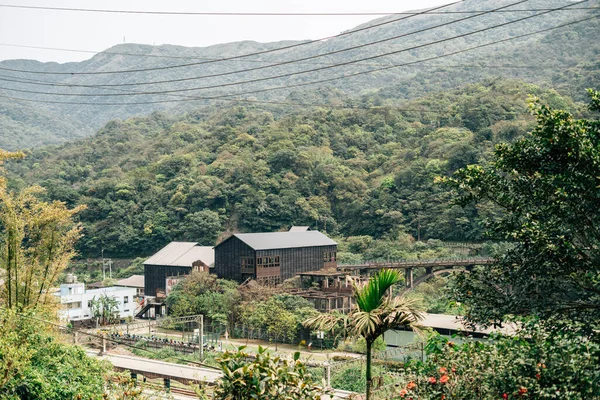 Vista Panorámica Aldea Gatos Houtong Montaña Del Bosque Verde Ciudad — Foto de Stock