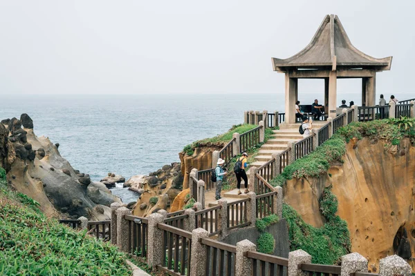 Keelung Taiwan Março 2023 Heping Island Park Formação Rochosa Costeira — Fotografia de Stock