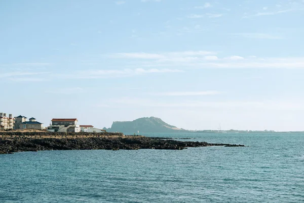 Seongsan Ilchulbong Udo Ilha Hawoomokdong Port Seascape Ilha Jeju Coréia — Fotografia de Stock