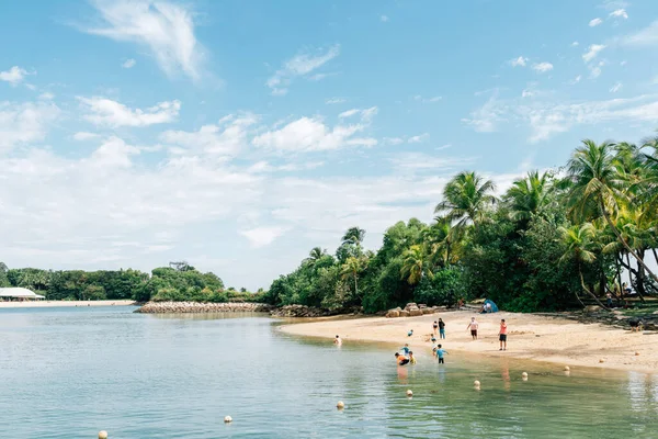 Singapur Října 2022 Ostrov Sentosa Pláž Sentosa Siloso — Stock fotografie