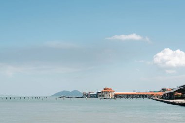 Penang, Malezya 'daki Georgetown deniz ve liman manzarası