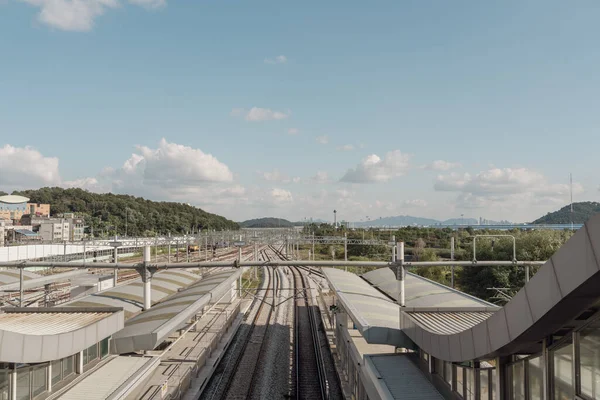 stock image Goyang, Korea - October 7, 2022 : Neunggok railway station platform view