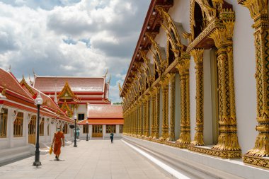 Bangkok, Tayland - 30 Haziran 2023 Wat Chana Songkram Rajchaworamahavihan Budist Tapınağı