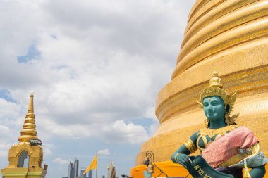 Bangkok, Tayland 'daki Altın Wat Saket Dağı