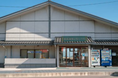 Miyagi, Japonya - 19 Nisan 2023: Matsushima Kıyı Evi Turizm Bilgi Merkezi