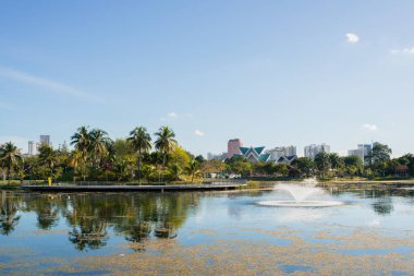 Taman Tasik Titiwangsa park manzaralı Kuala Lumpur, Malezya