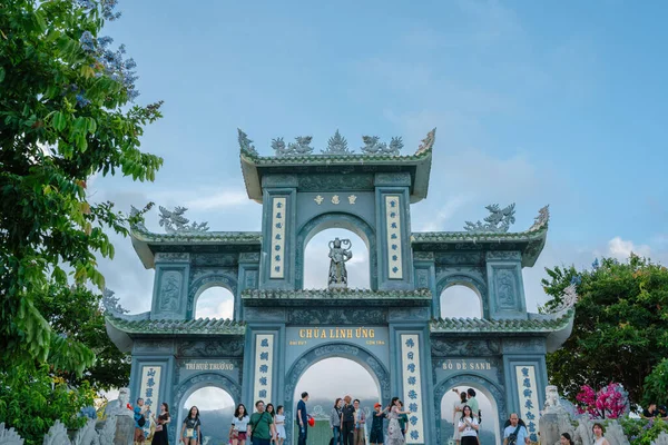 Nang Vietnam Června 2023 Chua Linh Ung Chrám Turisté Stock Obrázky