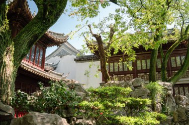 Yuyuan Yu Garden geleneksel mimari Şangay, Çin