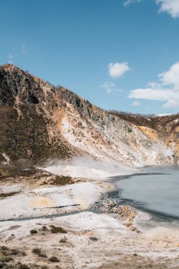 Jigokudani Hell Valley Oyunuma Gölü Noboribetsu, Hokkaido, Japonya