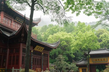 Hangzhou, Çin 'de Yung fu Tapınağı Yazı