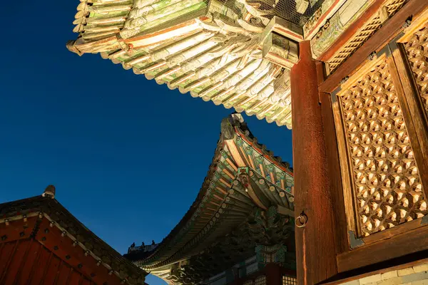 stock image Night of Changgyeonggung Palace, traditional house in Seoul, Korea