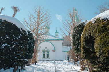 Motomachi Hakodate Ortodoks Kilisesi Kışı, Hokkaido, Japonya