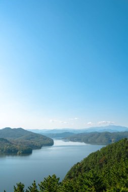 Panoramic view of Jinyangho Lake in Jinju, Korea clipart