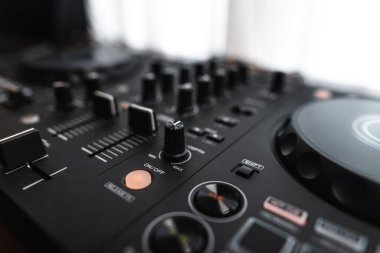 dj controller and Sound mixing desk at home,headphone