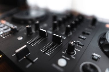 dj controller and Sound mixing desk at home,headphone