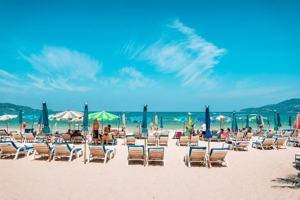 stock image Beach and clear sea on tropical island