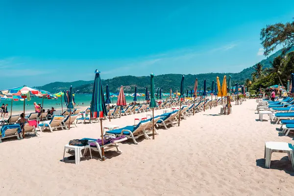 stock image Beach and clear sea on tropical island