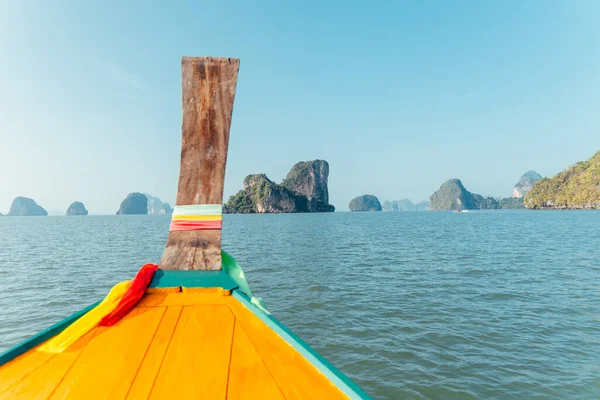 Long Tailed Boat Trips Islands Bays Phang Nga — Stock Photo, Image