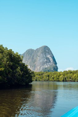 Denize ve Phang Nga Körfezi 'ne uzun kuyruklu bir tekne yolculuğu yap.