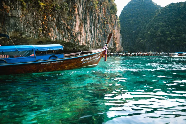 Reizen Met Longtail Boot Phi Phi Eilanden Zomer Het Eiland — Stockfoto