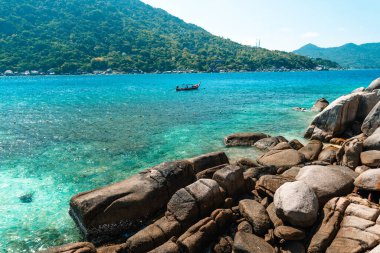 Sahil, körfez ve kayalar Koh Tao, Tayland