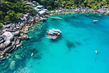 Sahil, körfez ve kayalar Koh Tao, Tayland